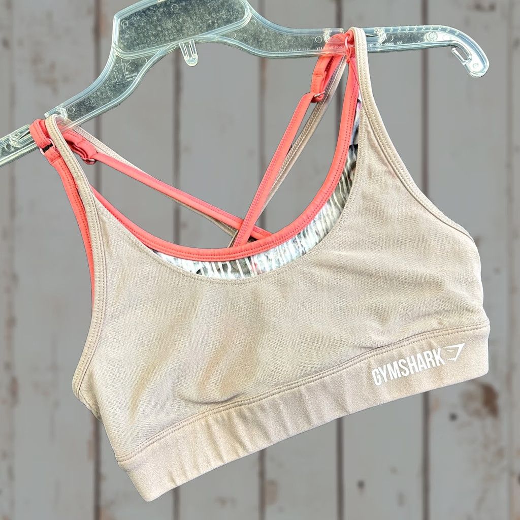 Gymshark Gymshark Sports Bra Womens S Racerback Mauve Pink Logo Athletic Activewear Size ONE SIZE - 1 Thumbnail