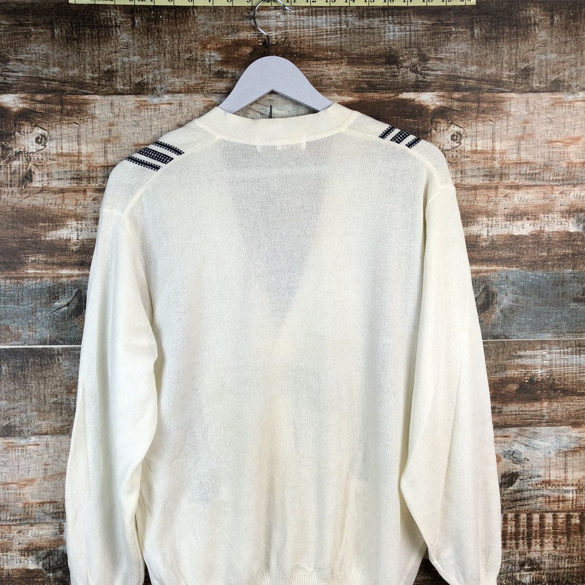 Homespun Knitwear × Japanese Brand DLL Pinnacle Alps vintage White Cardigan Knitwear #C455 Size US L / EU 52-54 / 3 - 13 Thumbnail