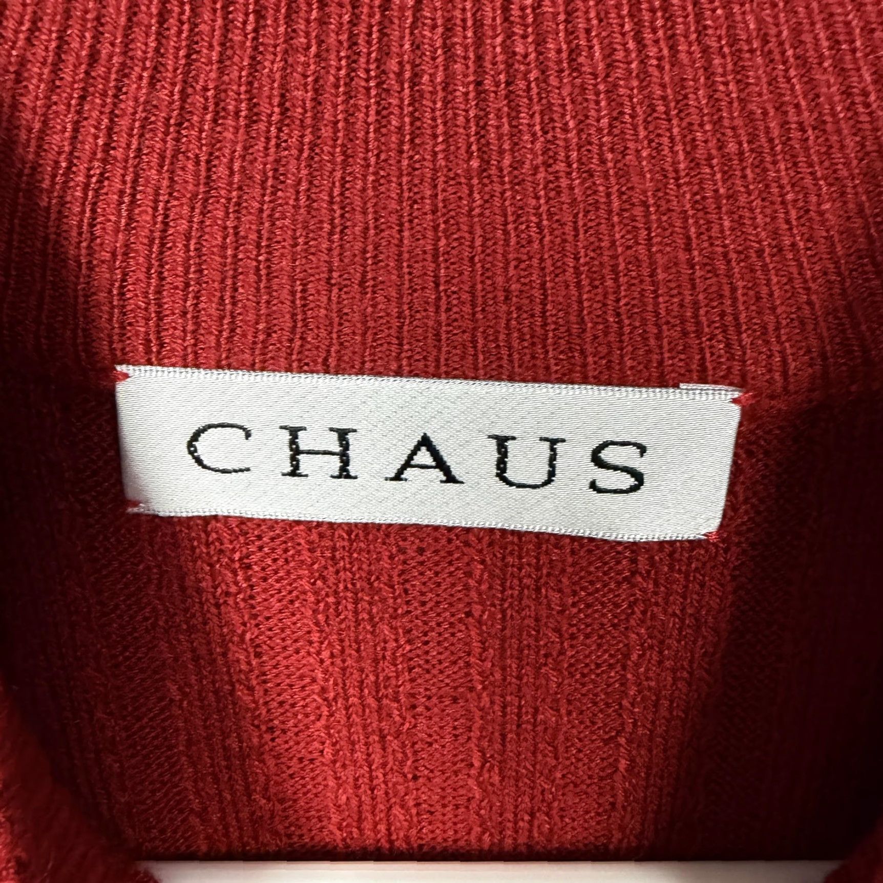 Vintage VINTAGE Chaus Sweater Womens L Red Knit Pullover Mock Neck 90s Preppy Ribbed Office Solid Knitwear Size L / US 10 / IT 46 - 4 Thumbnail