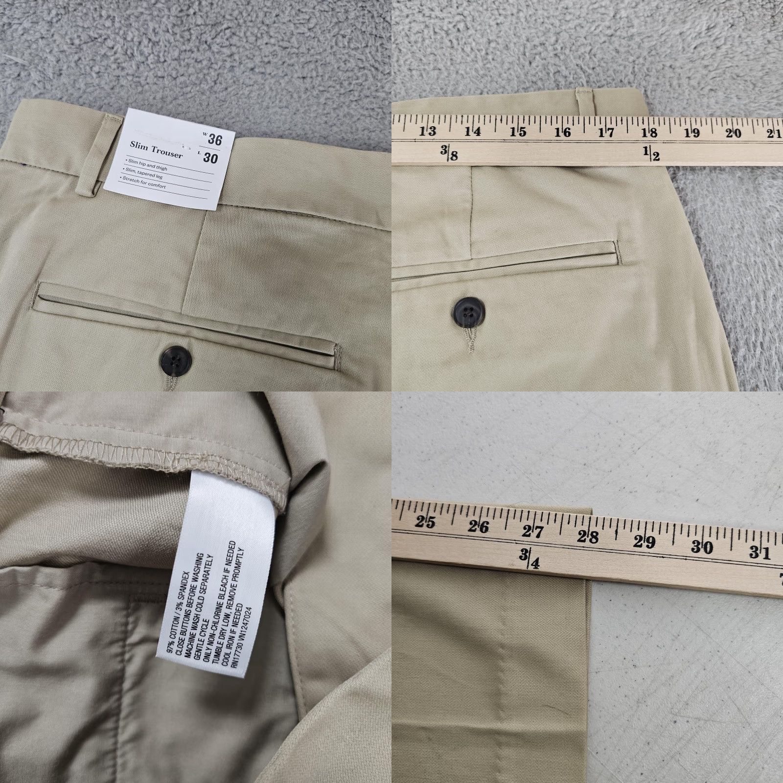 Vintage Goodfellow & Co Pants Mens 36x28 Khaki Slim Chino Flat Front Stretch Pocket Tapered Modern Casual Business Mens Size US 36 / EU 52 - 8 Thumbnail