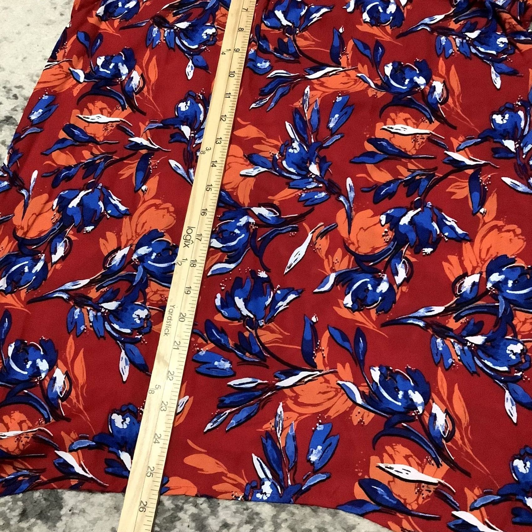 Vintage Pioneer Woman Blouse Top Tunic M Red Floral Applique Short Flutter Sleeve V-Neck Pullover Chiffon Polyester Lightweight Casual Women's shirts Size M / US 6-8 / IT 42-44 - 6 Thumbnail