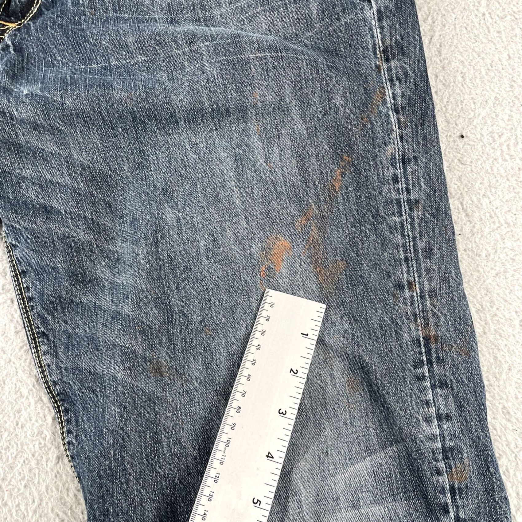 Ed Hardy VINTAGE Ed Hardy Jeans Denim Blue 34x31 Men 90s California Skull Tattoo Rock Streetwear Y2K Fashion Size US 34 / EU 50 - 6 Thumbnail
