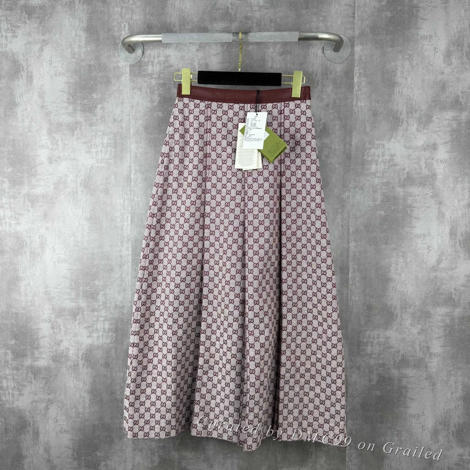 Gucci Gucci Double G Jacquard Pleated Skirt Size 36" / US 14 / IT 50 - 1 Thumbnail