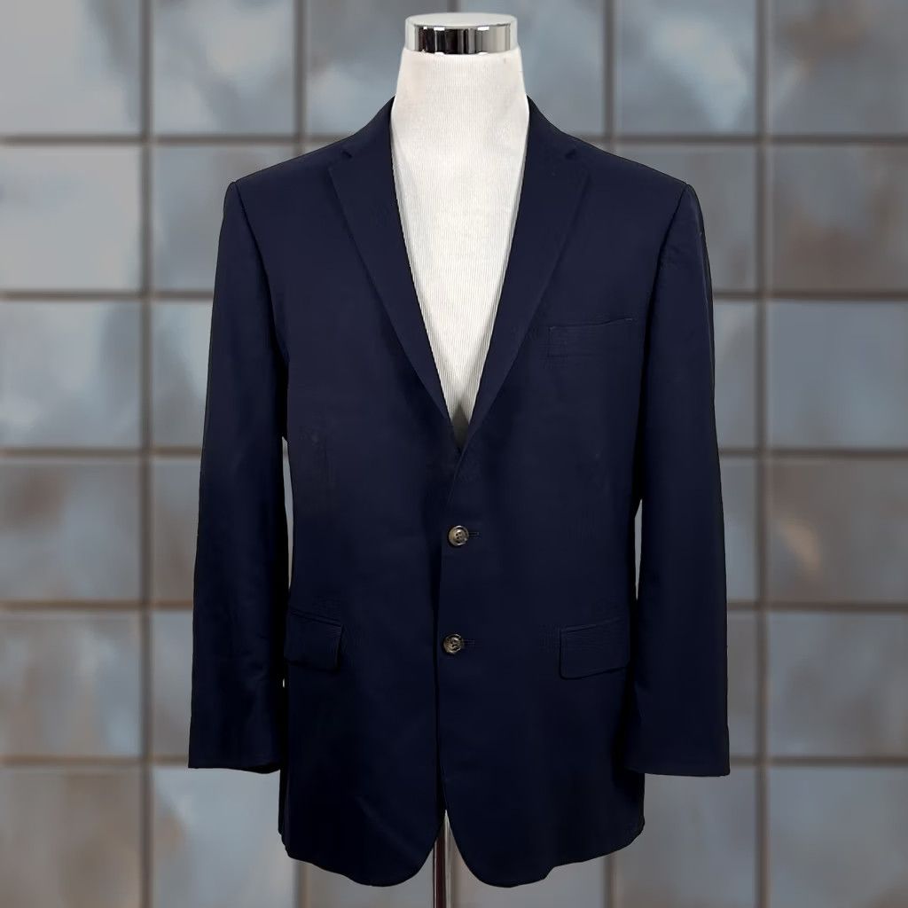 Vintage Indochino Sport Coat 44R Wool Blue Paisley Lined Two Button Vented Dress Jacket, Regular, Men Size US S / EU 44-46 / 1 - 1 Thumbnail