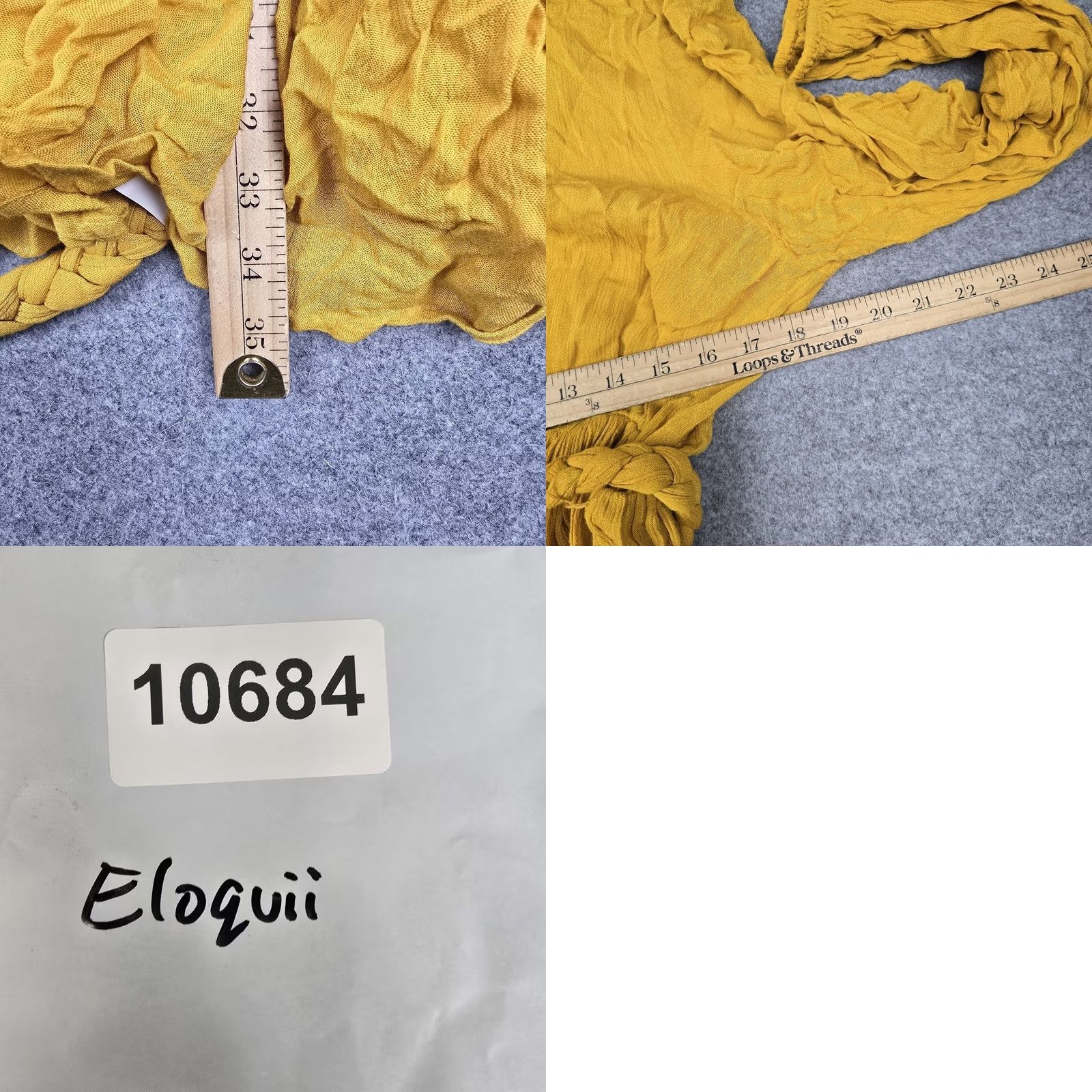 Vintage Eloquii Dress Womens Yellow Boho Fit & Flare Belted Ruffle Mini Long Sleeve 16 Size XXL / US 16-18 / IT 52-54 - 8 Thumbnail
