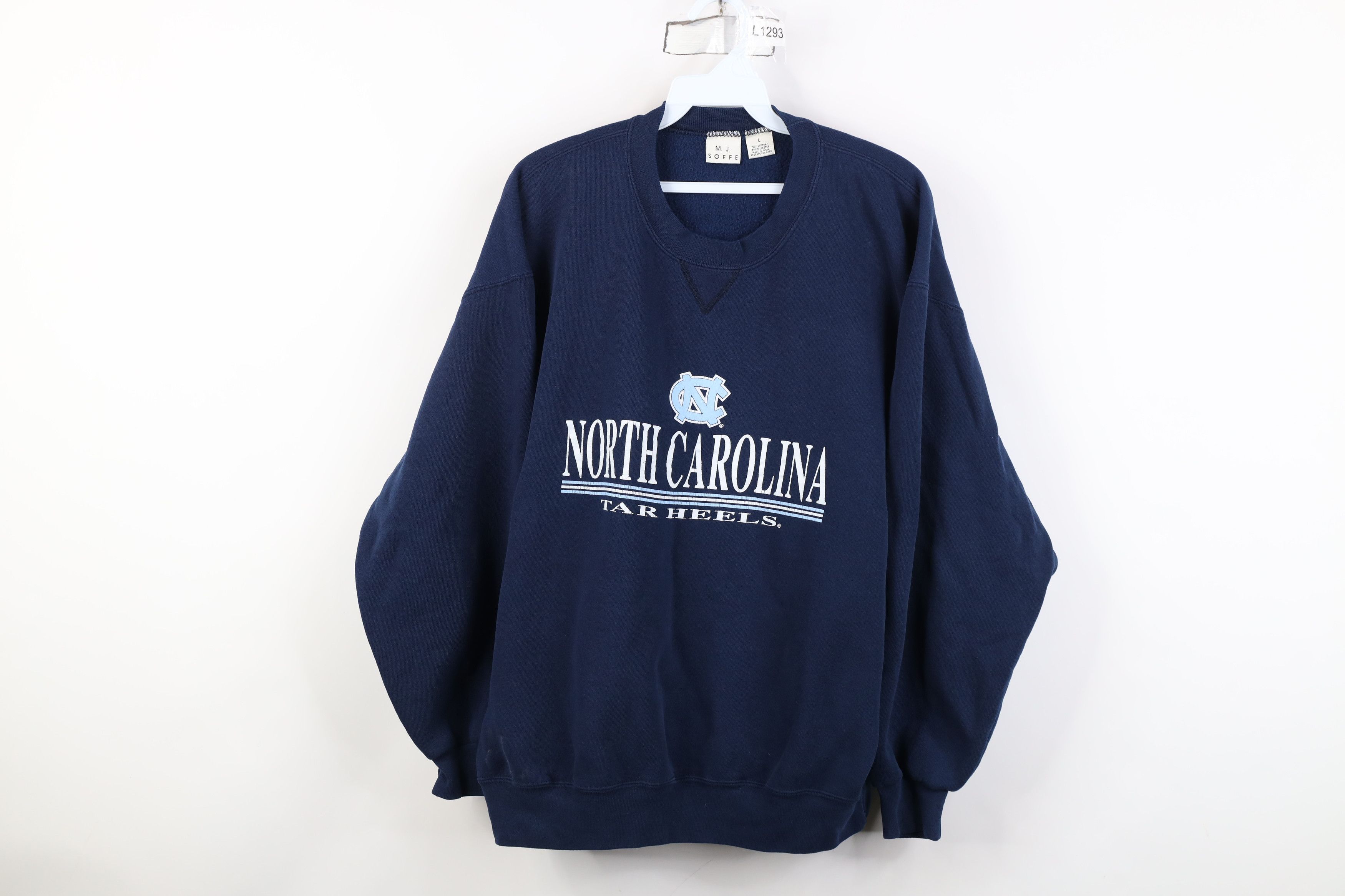 Vintage Vintage 90s University of North Carolina Sweatshirt Blue USA Size US L / EU 52-54 / 3 - 1 Thumbnail