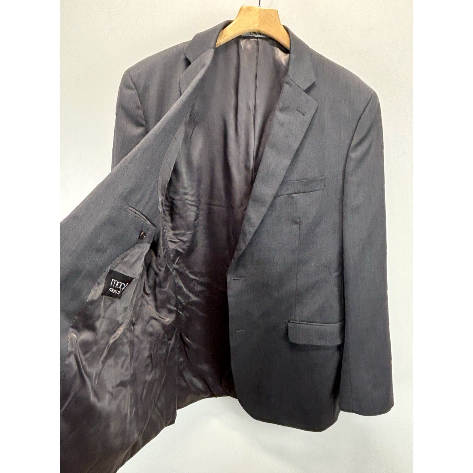 Donna Karan VINTAGE Donna Karan New York DKNY 44L gray charcoal Wool suit 2 Piece 37x30 Pants Mens Adult 90s Style Women? Size 36R - 6 Thumbnail