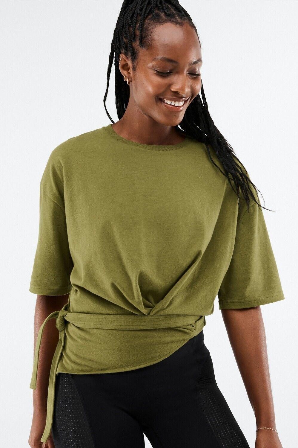 Fabletics Fabletics Rue Tie Shirt Plus Size 2x Green V Neck Wrap ss Size XXL / US 16-18 / IT 52-54 - 1 Thumbnail