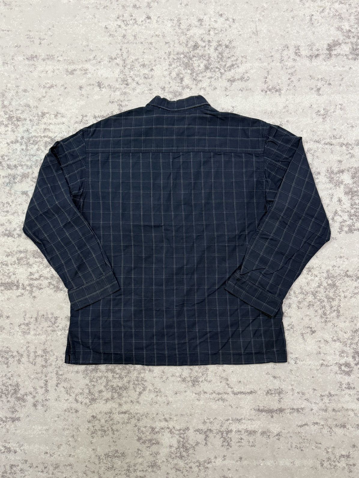 Kansai Yamamoto Kansai Jeans Dark Blue Plaid Zip Up Shirt Size US XXL / EU 58 / 5 - 14 Thumbnail