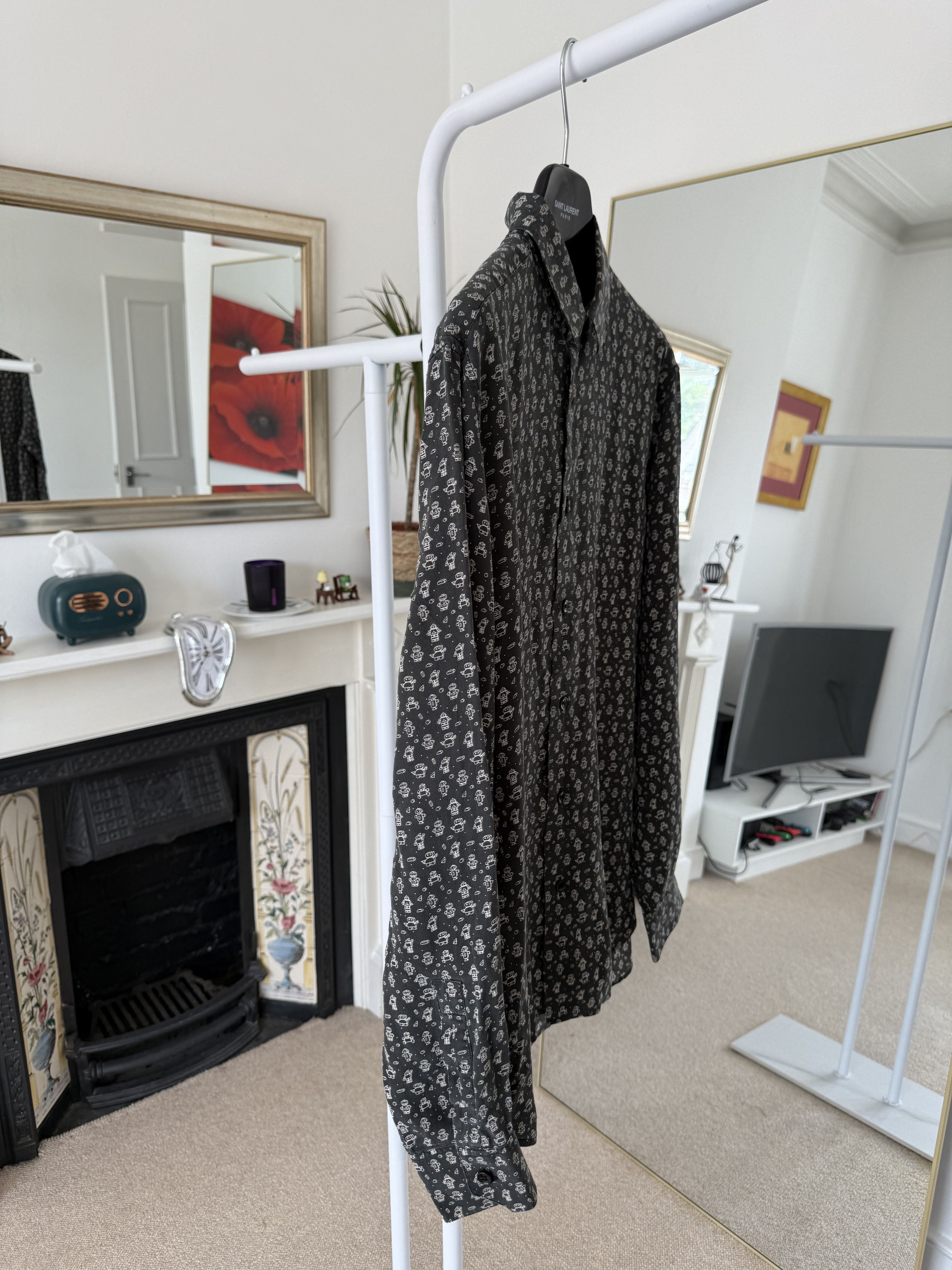 Saint Laurent Paris Saint Laurent Silk Robot Shirt Size US M / EU 48-50 / 2 - 5 Thumbnail