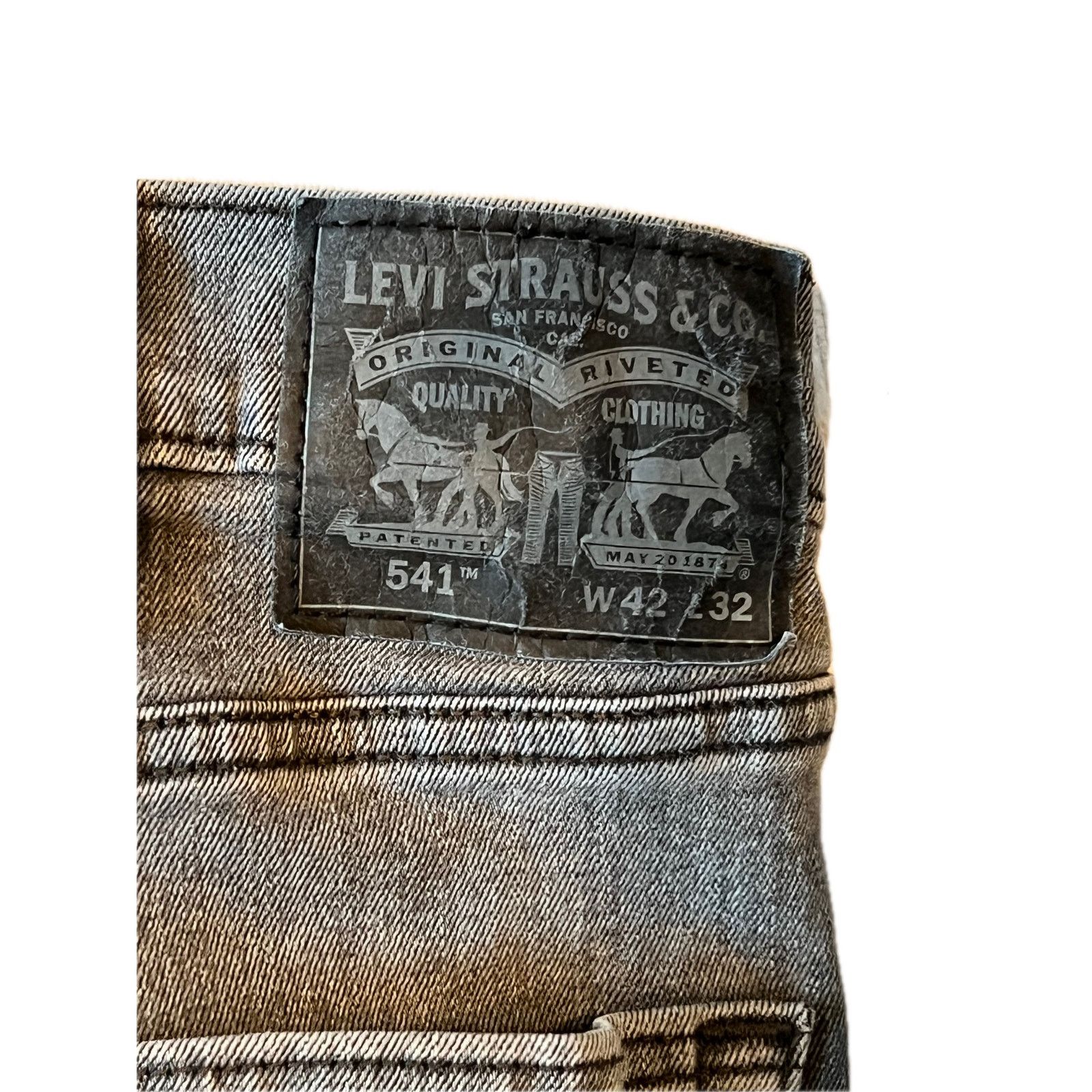Levi's Levi's 541 Athletic Fit Straight Leg Jeans Black Mens 42x32 Size US 42 / EU 58 - 3 Thumbnail