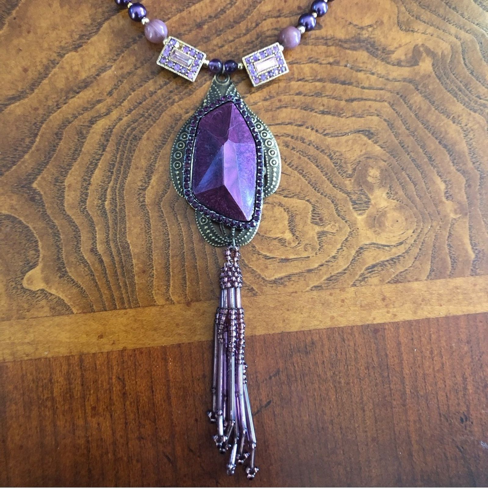 Handmade Handcrafted repurpose lilac freshwater purple Pearl necklace Size ONE SIZE - 9 Thumbnail