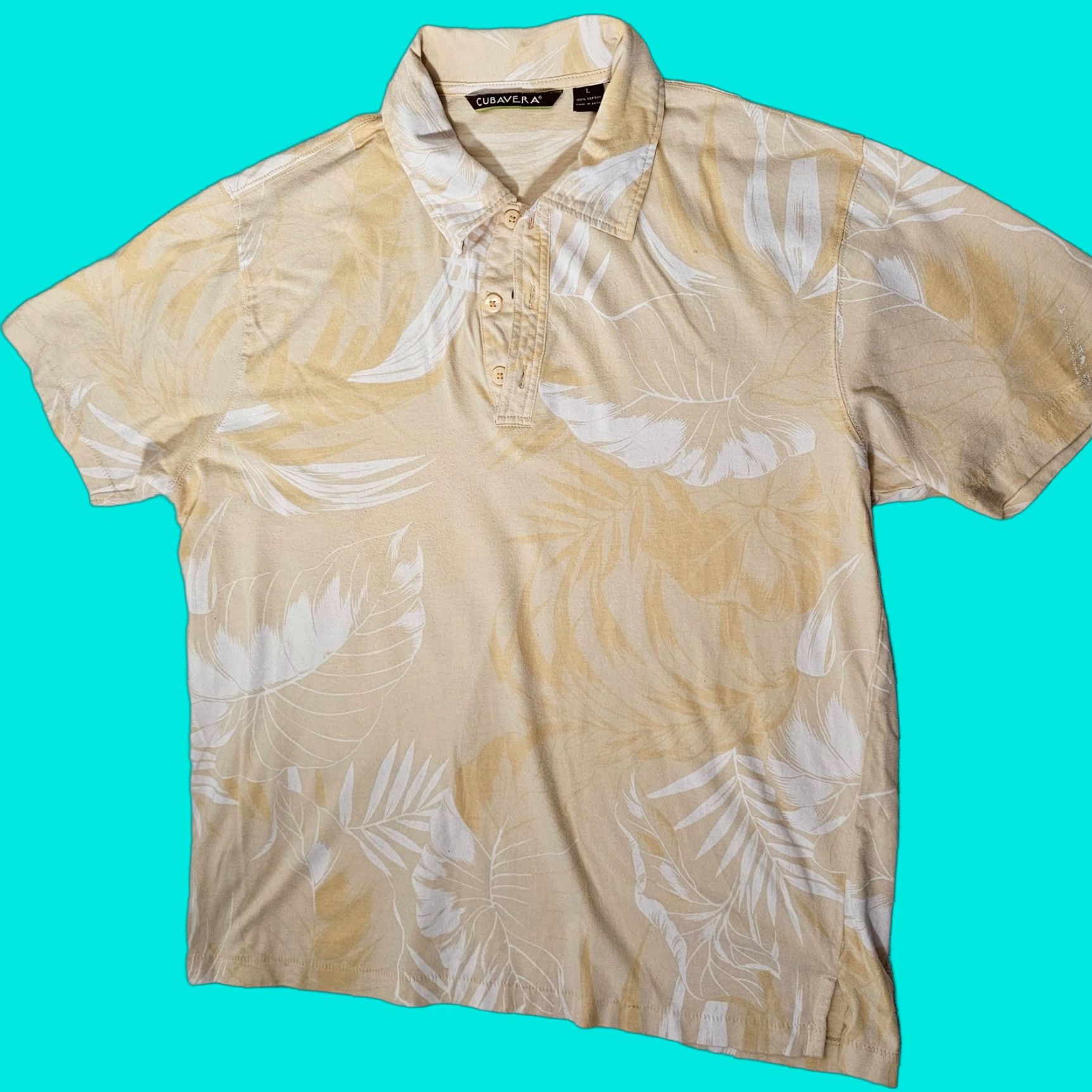 Cubavera Cubavera Lightweight Orange Floral Polo Shirt Men’s Large Short Sleeve Cotton Size US L / EU 52-54 / 3 - 1 Thumbnail
