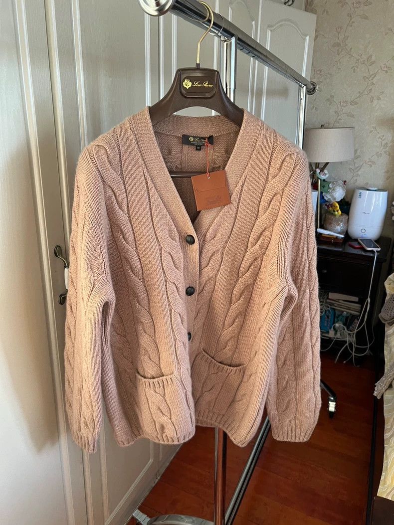 LORO PIANA Cashmere jacquard sweater cardigan