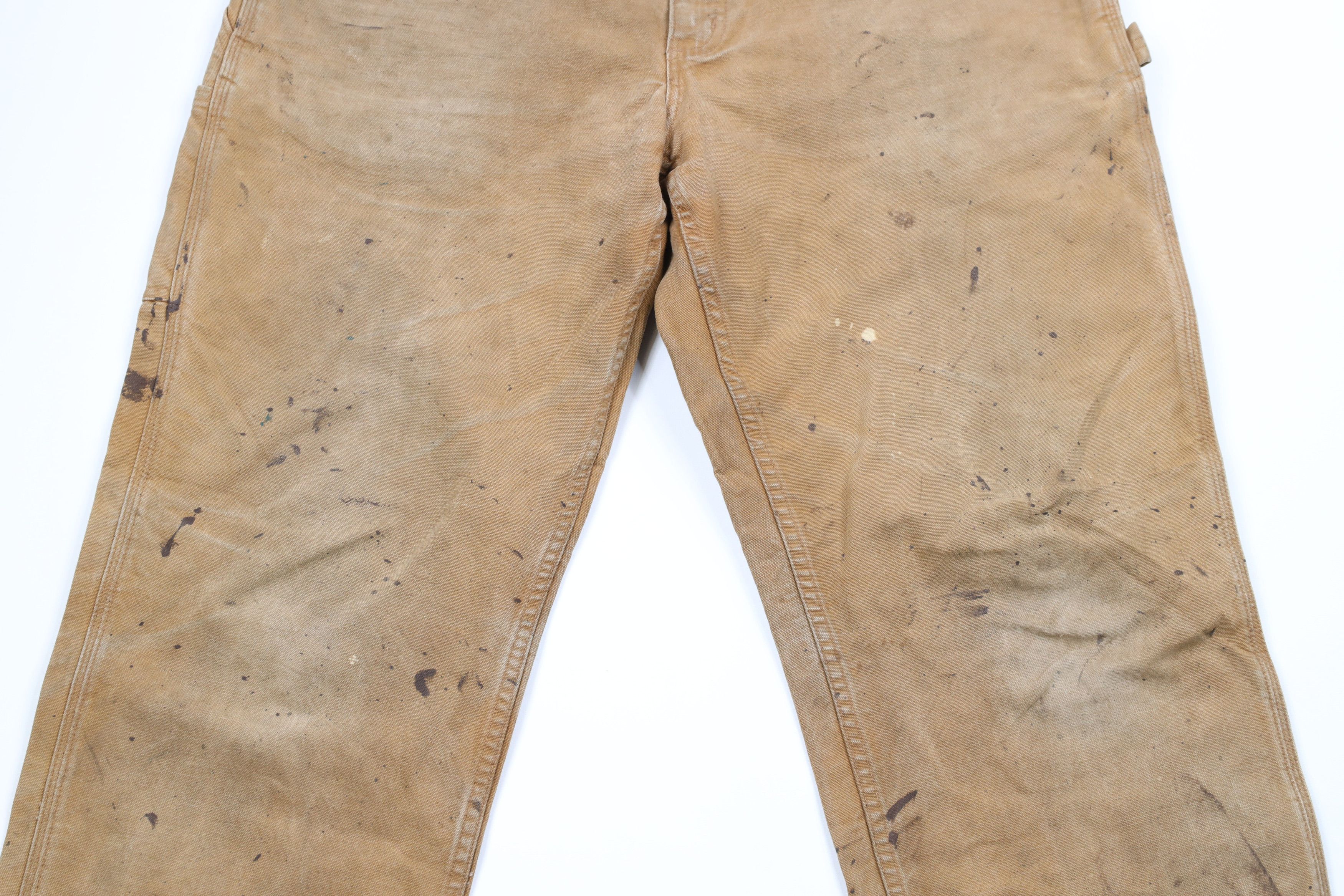 Carhartt Carhartt Thrashed Spell Out Wide Leg Canvas Pants Duck Brown Size US 36 / EU 52 - 3 Thumbnail
