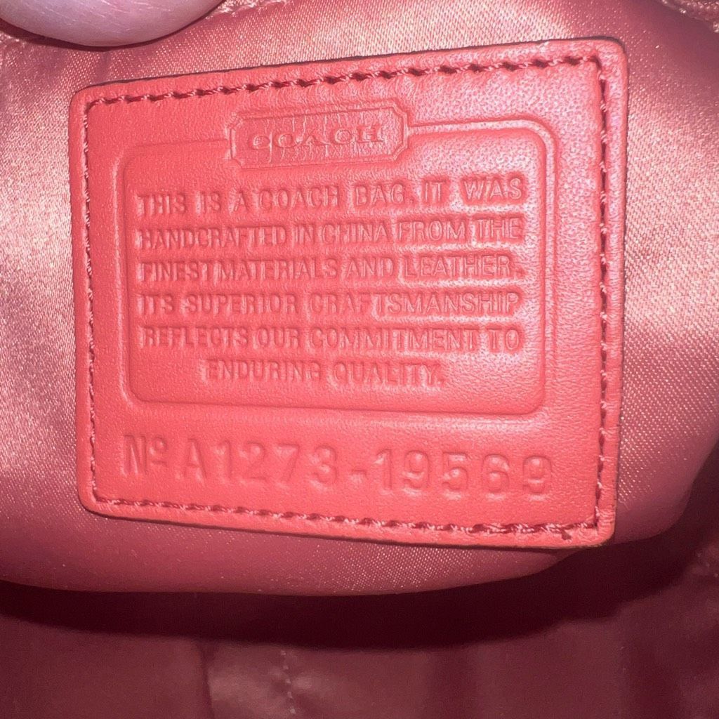 Coach Coach AUDREY OP ART CORAL Peach Patent Leather Tote Shoulder Size ONE SIZE - 3 Thumbnail