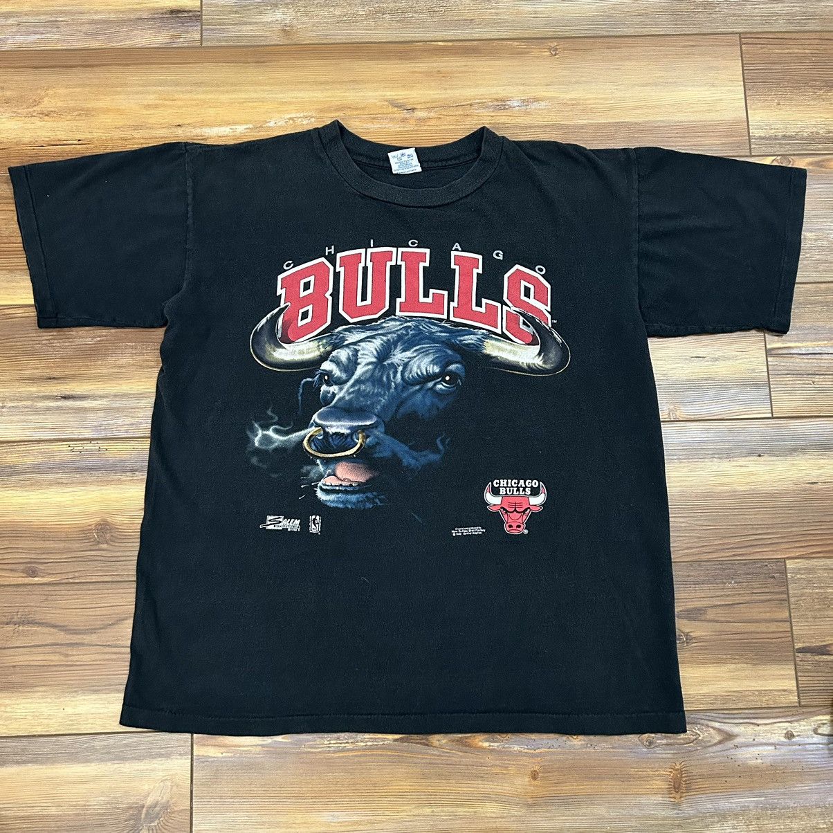 image of Vintage Chicago Bulls 3D Breakthrough Salem Sports Black Tee, Men's (Size Large)