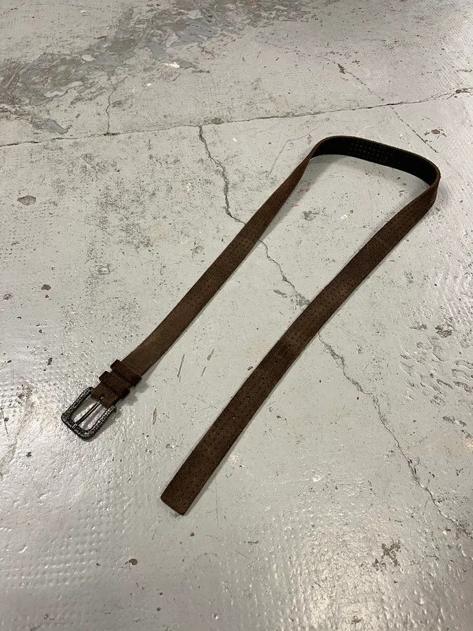 Vintage Massimo Rebecchi Brown Suede Leather Belt Size ONE SIZE - 4 Thumbnail
