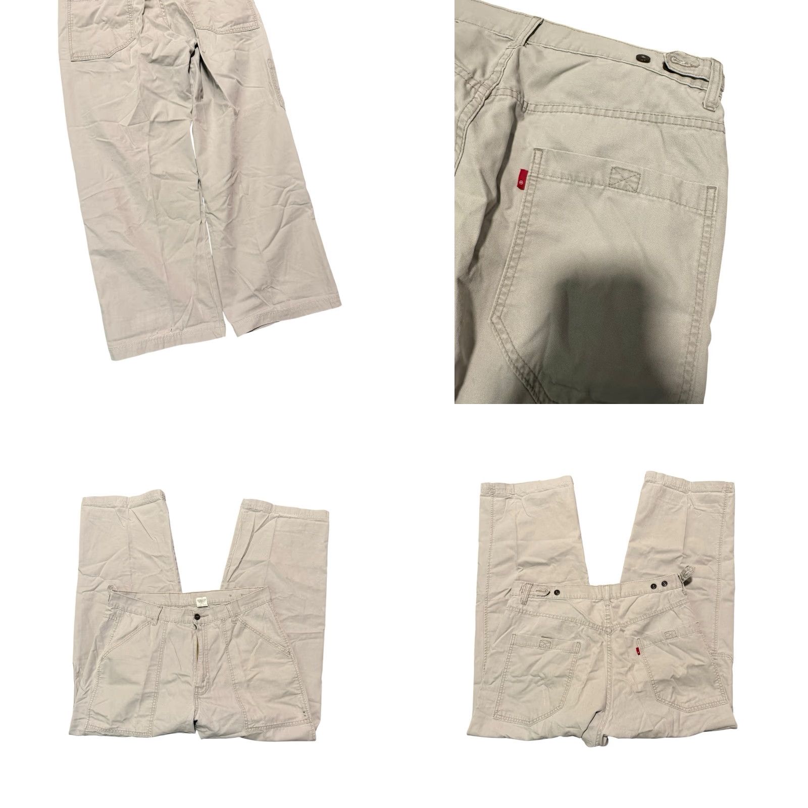 Levi's VINTAGE Levi's Dry Goods Pants Mens Beige Cargo Baggy 36x32 90s Skate Straight Canvas 5-Pocket Jeans Style Mens Size US 36 / EU 52 - 8 Thumbnail