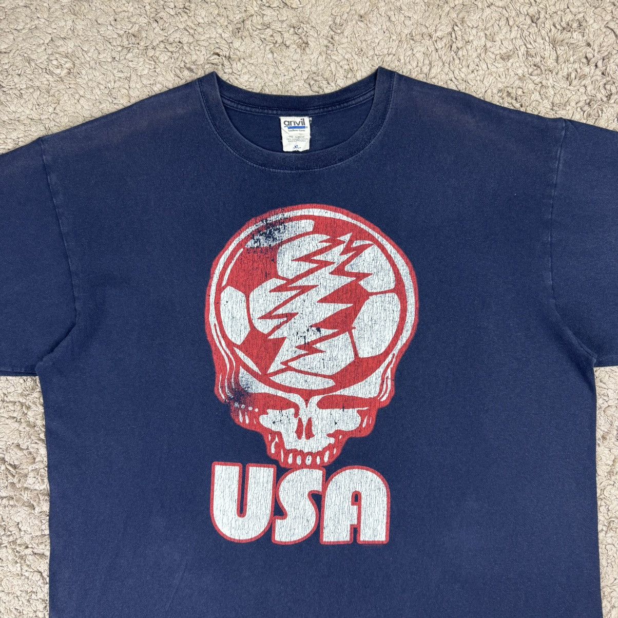 Band Tees Vintage Grateful Dead USA Distressed Steal Your Face T-shirt Size US XL / EU 56 / 4 - 5 Thumbnail