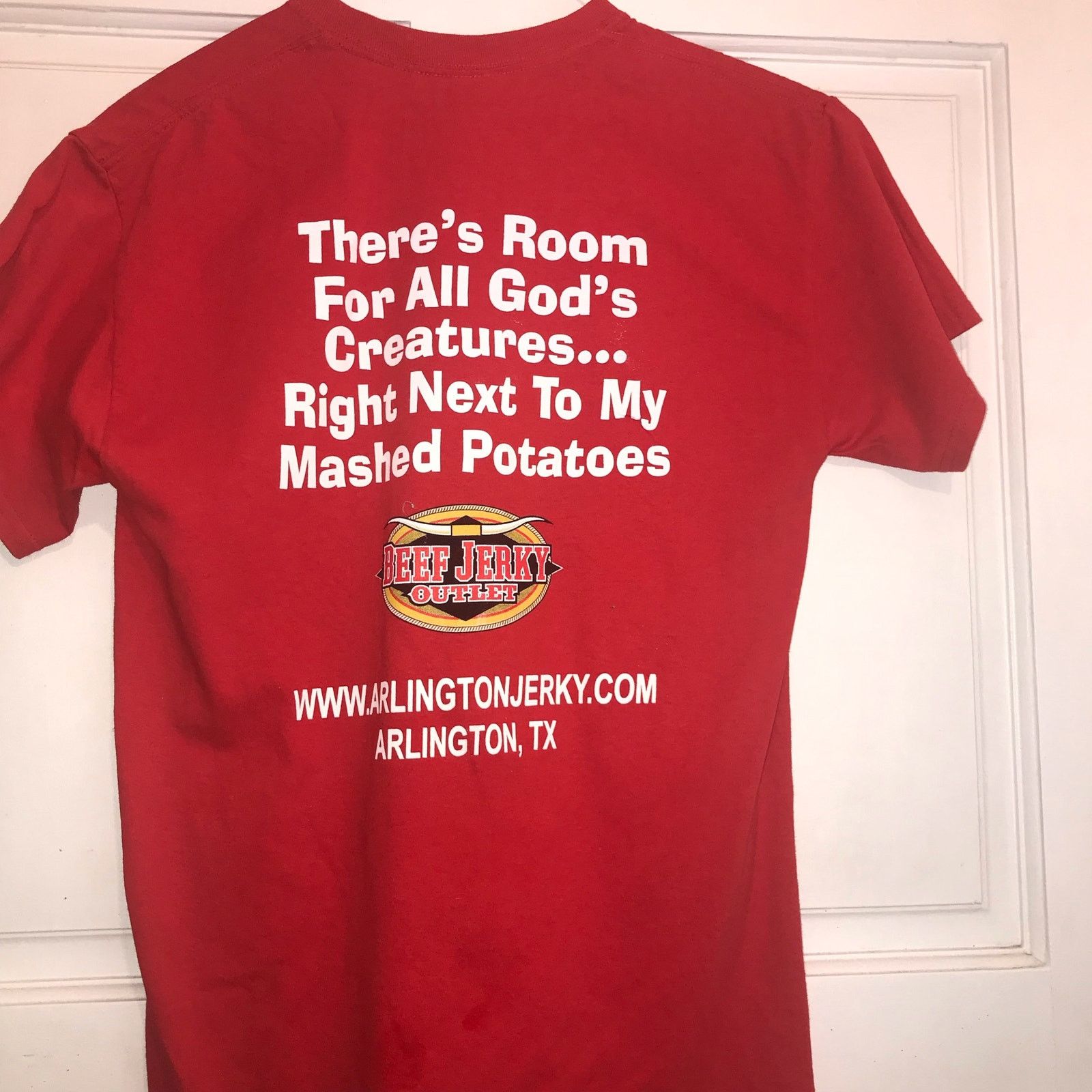 Gildan ARLINGTON JERKY PETA T-Shirt Men’s Adult M Red Short sleeved Size US M / EU 48-50 / 2 - 1 Thumbnail