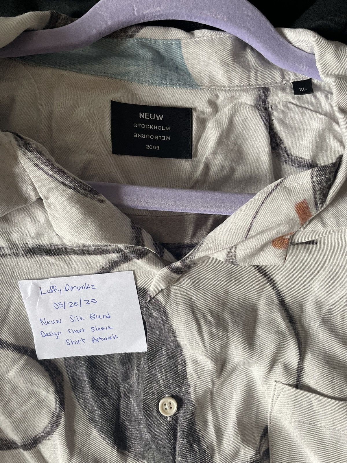 NEUW Denim Neuw Silk Blend Short Sleee Design Artwork Size US XL / EU 56 / 4 - 3 Thumbnail