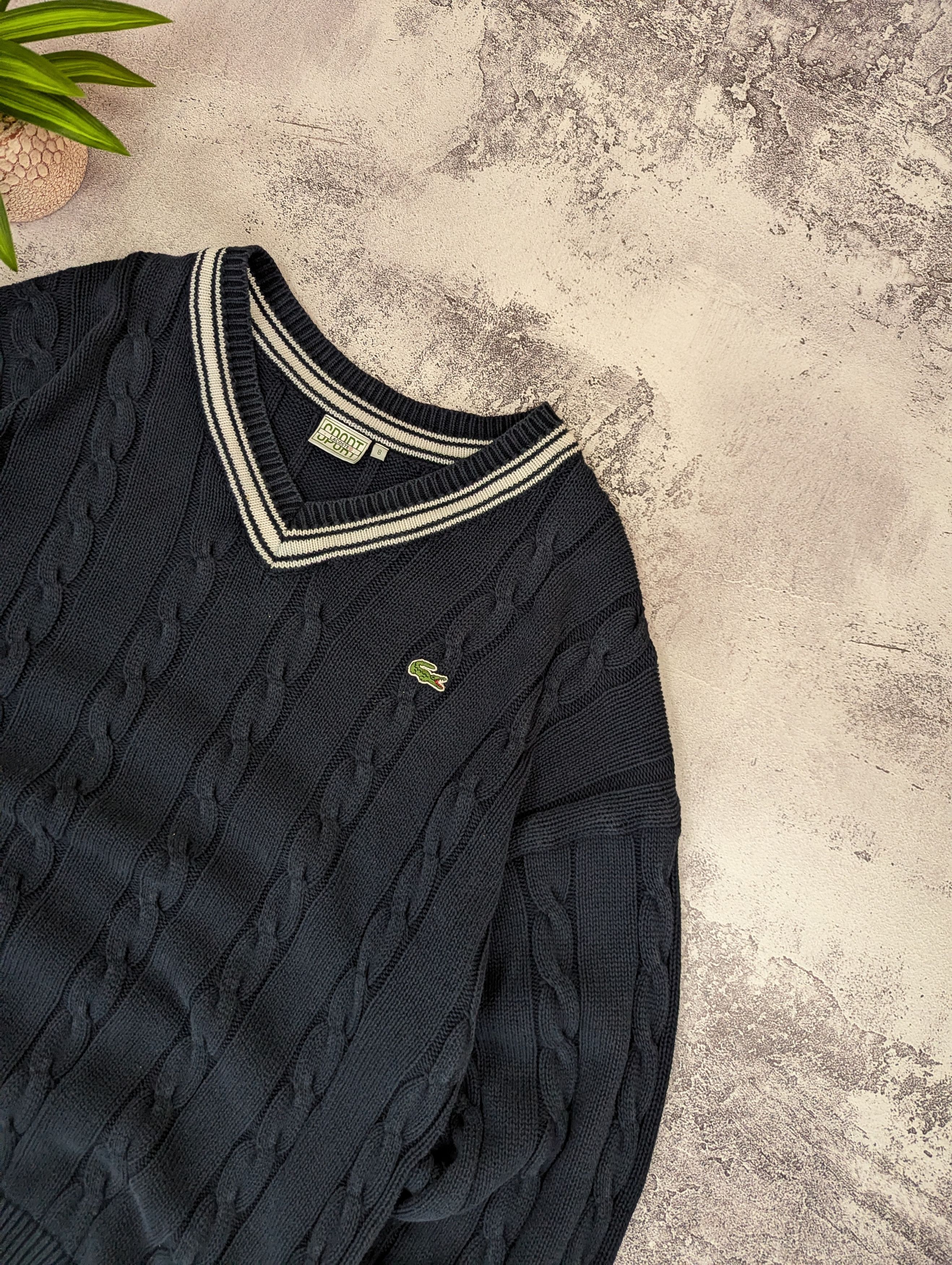 Lacoste VTG Lacoste Sport Cable Knit Sweater Size 8 Size US XXL / EU 58 / 5 - 4 Thumbnail
