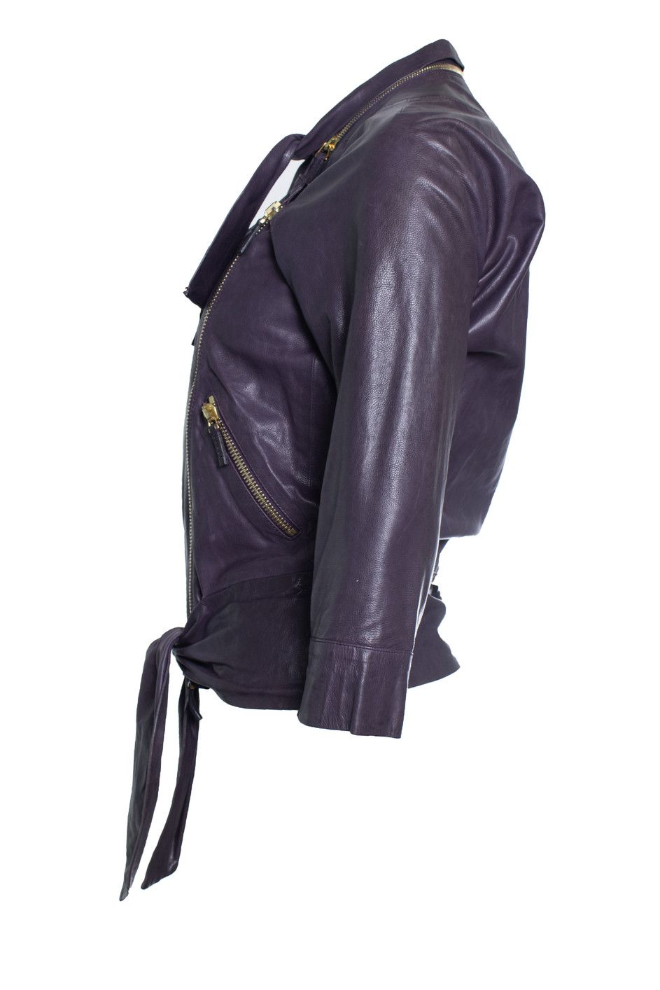 Gucci Gucci, Purple leather biker jacket Size XS / US 0-2 / IT 36-38 - 2 Thumbnail