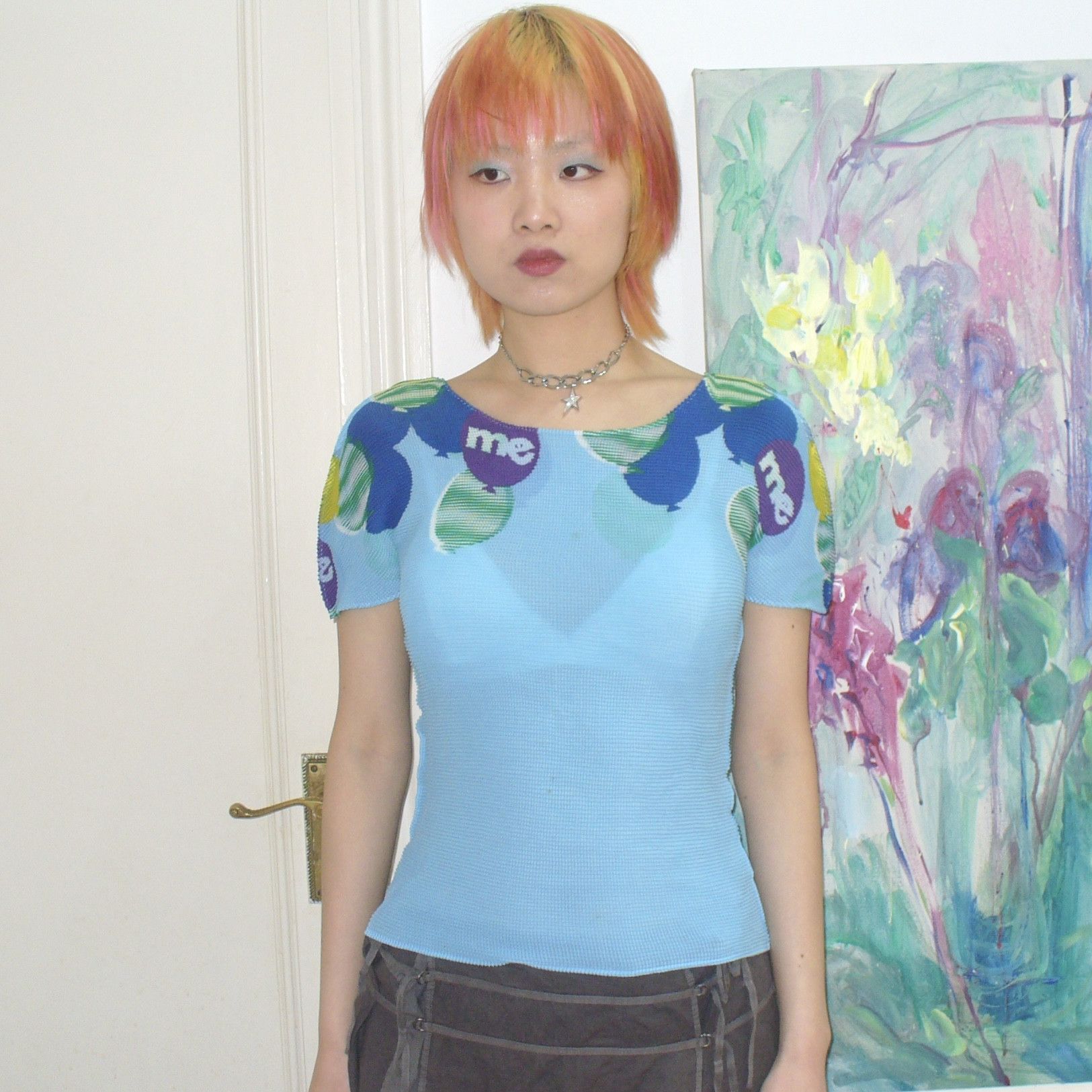 Issey Miyake Issey Miyake Me blue short-sleeve top Size ONE SIZE - 1 Thumbnail