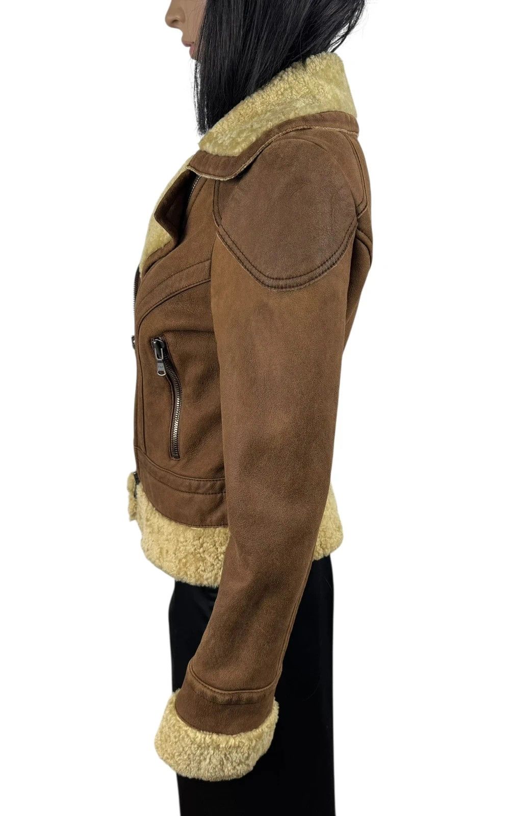 Tod's Tod’s Genuine Leather Shearling Biker Jacket size 44 Size M / US 6-8 / IT 42-44 - 8 Thumbnail