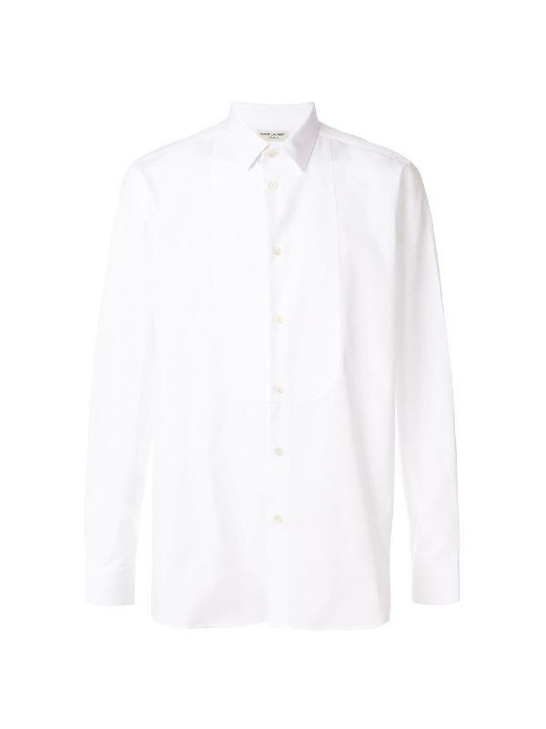 Saint Laurent Paris o1bcso1str0625 Pique Plastron Yves Collar Shirt in White Size US L / EU 52-54 / 3 - 1 Thumbnail