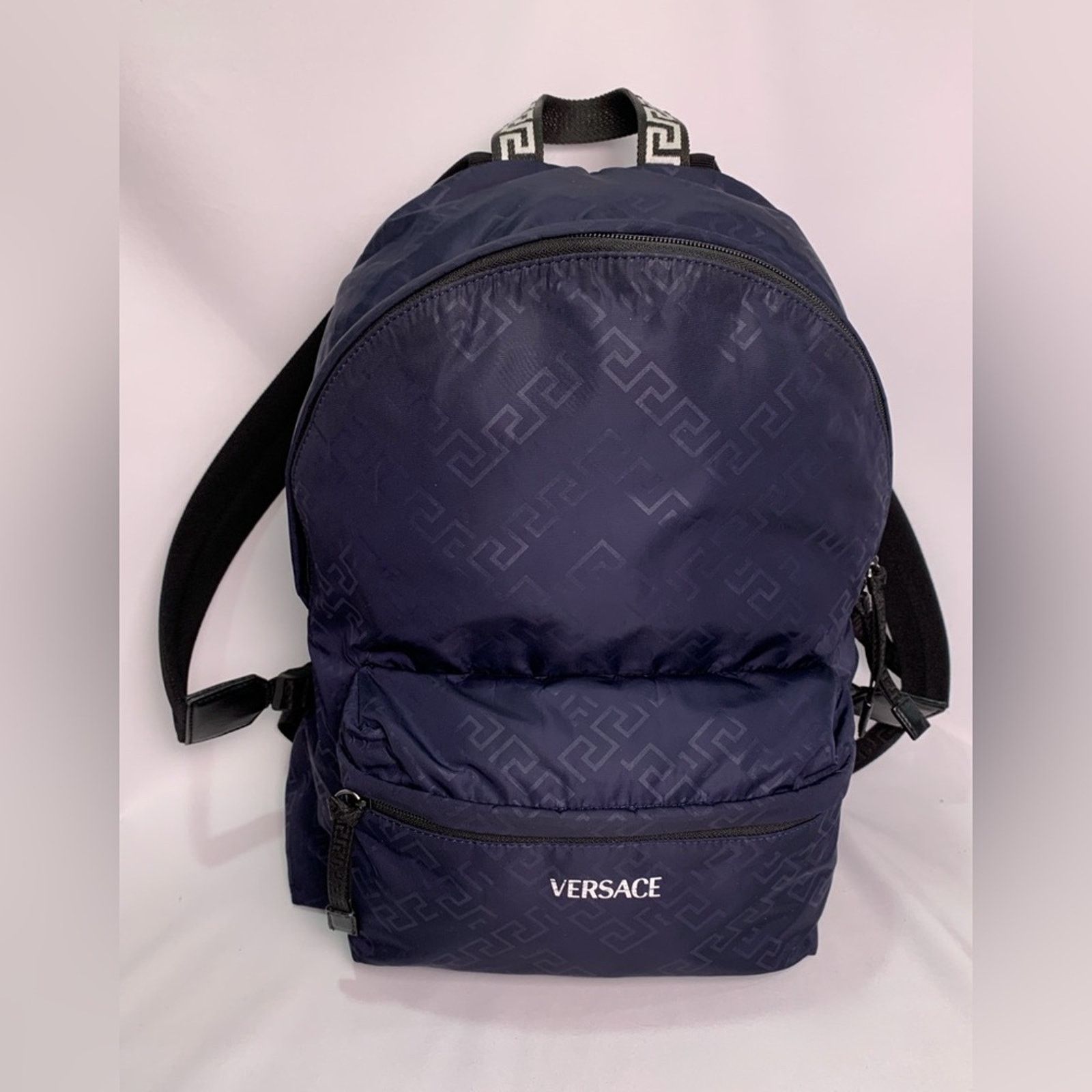 Versace Authentic Versace Navy Blue Backpack RFID chipped Size ONE SIZE - 13 Thumbnail