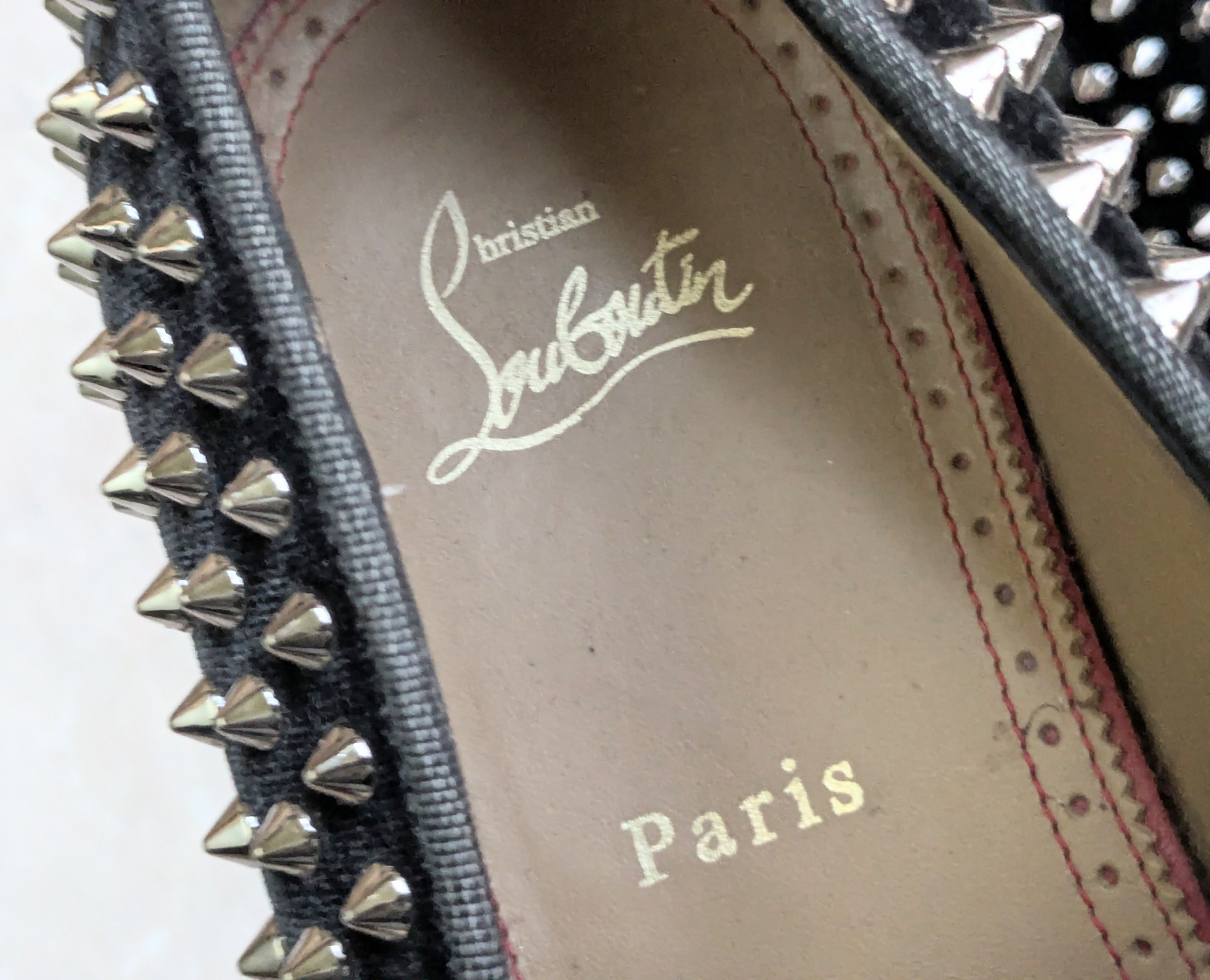 Christian Louboutin Christian Louboutin Spike Loafers Black Velvet 9.5 42.5 Size US 9.5 / EU 42-43 - 14 Thumbnail