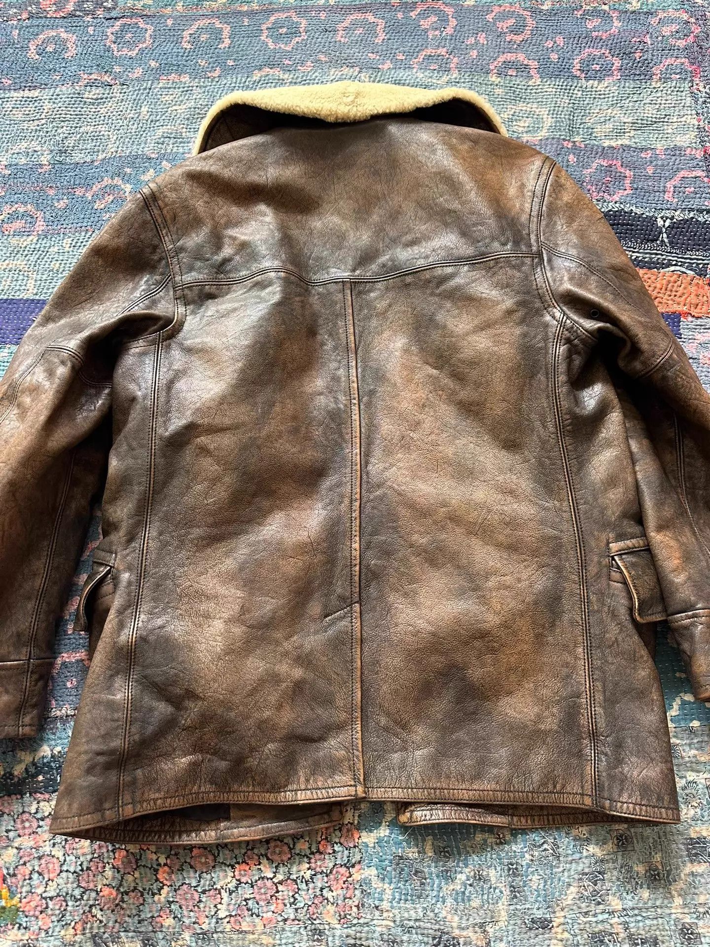 Ralph Lauren RL Purple Label Rancher Distressed Leather Jacket 6 Near New Size US XXL / EU 58 / 5 - 2 Thumbnail