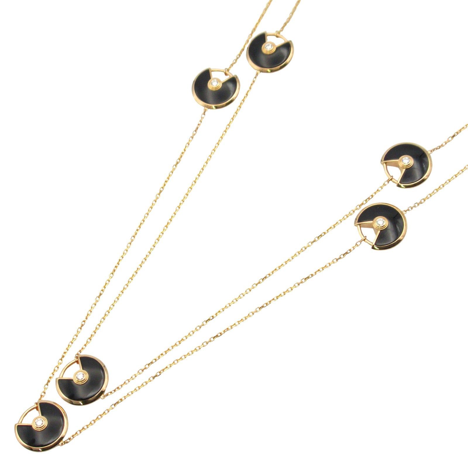 Cartier Amulet De 6 Motifs Necklace Diamond Onyx K18Pg (Pink Gold) Clear Black