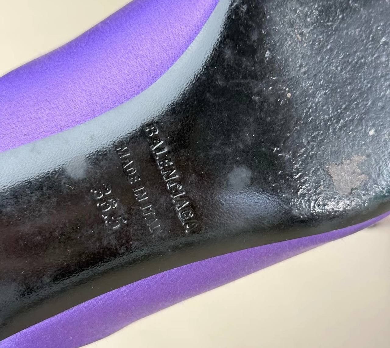 Balenciaga Balenciaga low heel dark purple satin pumps with bow detail Size US 5.5 / IT 35.5 - 4 Thumbnail