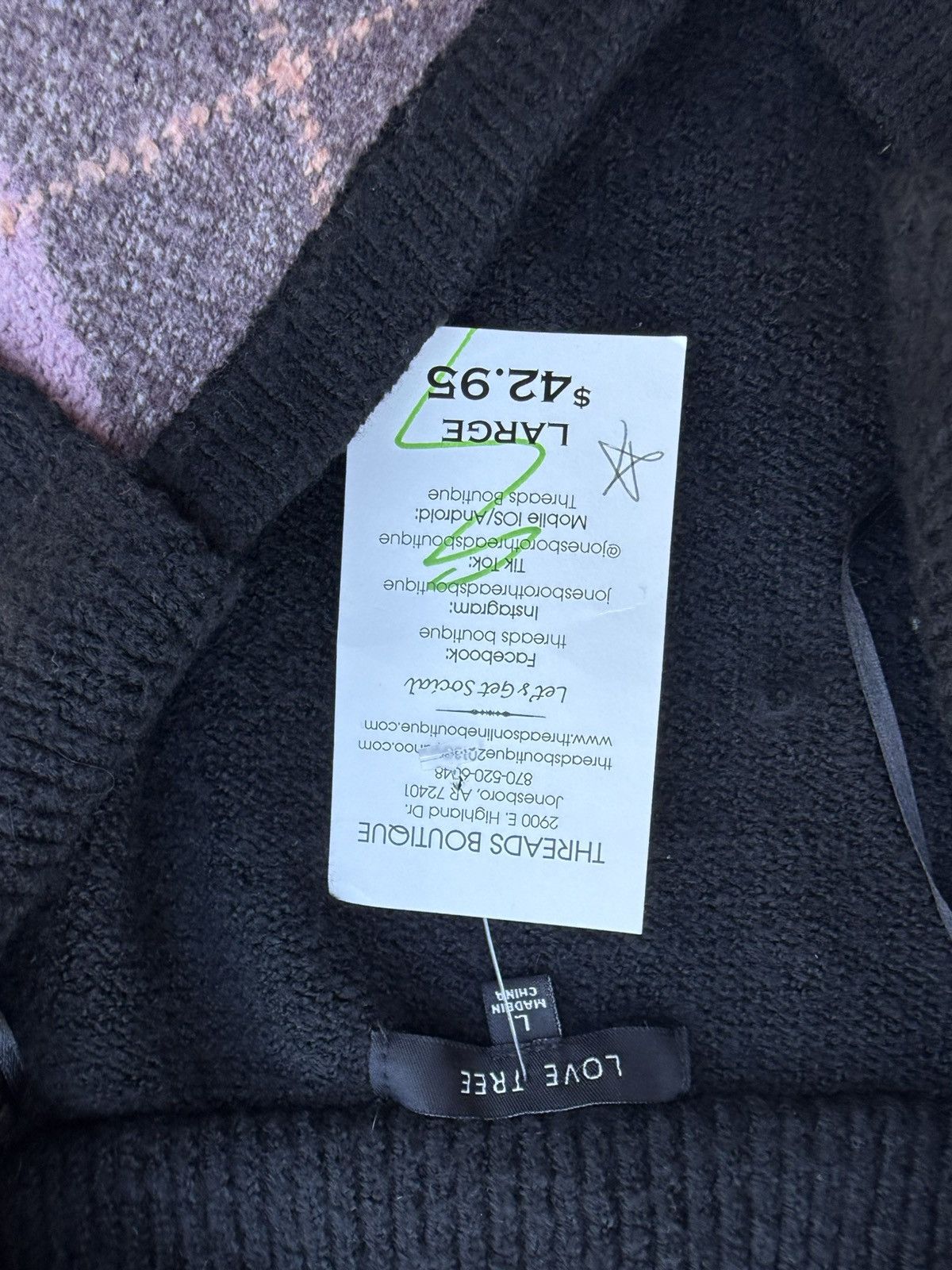 Other Love Tree Argyle V Neck Collared Cropped Preppy Sweater Size L / US 10 / IT 46 - 6 Thumbnail