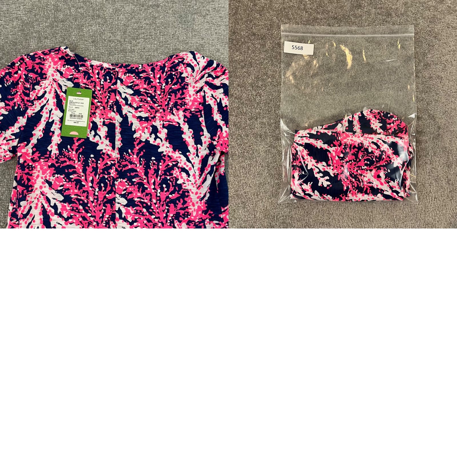 Lilly Pulitzer Lilly Pulitzer Jessica Dress Womens XXS Nauti Navy Beyond The Sea Short Sleeve Floral Multicolor Cap Sleeve V-Neck Lightweight Cotton 100% Short Dress Size 24" / US 00 / IT 34 - 9 Thumbnail