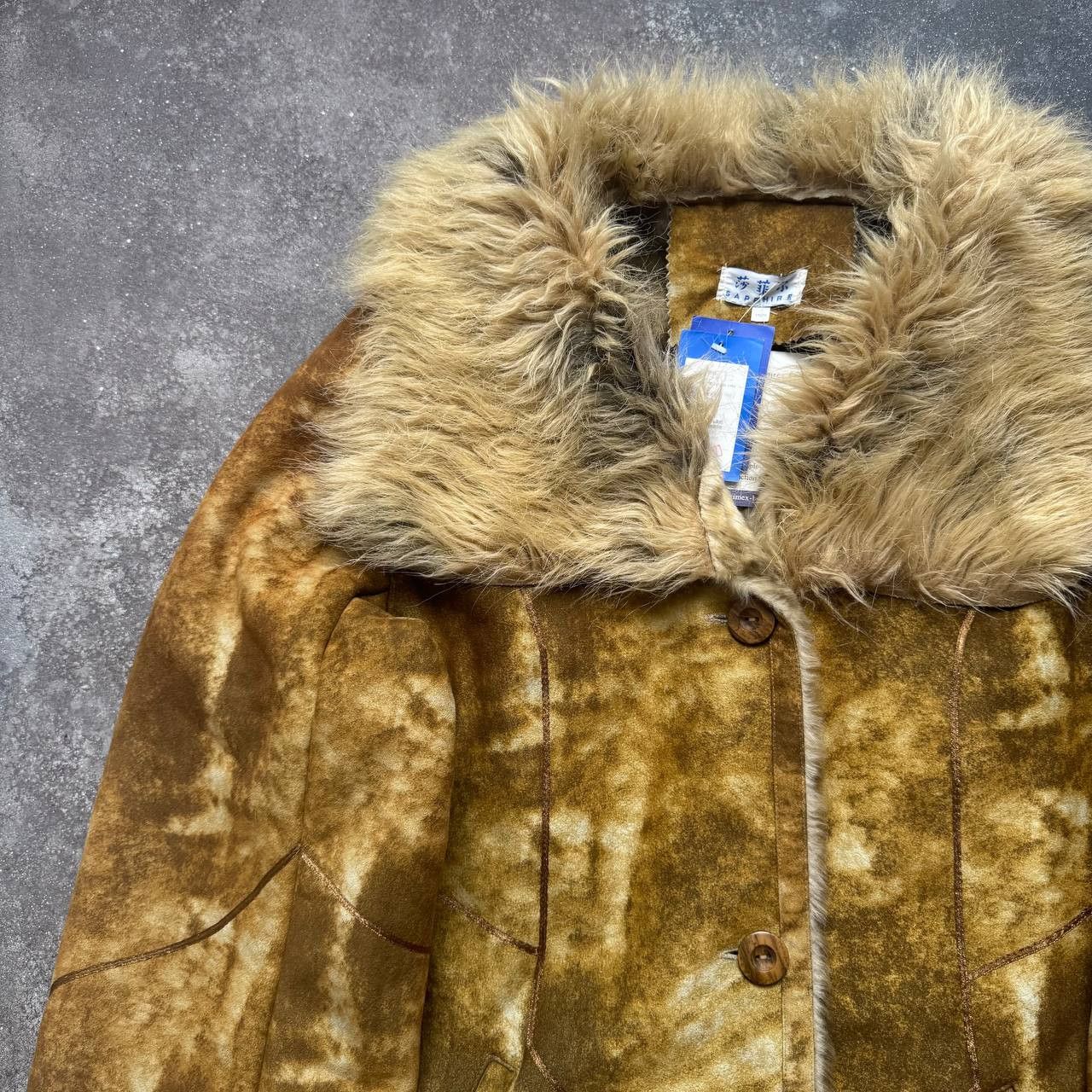 Japanese Brand × Vintage Japanese Vintage Faded/Washed Y2K Faux Fur Sheepskin Coat Size L / US 10 / IT 46 - 6 Thumbnail
