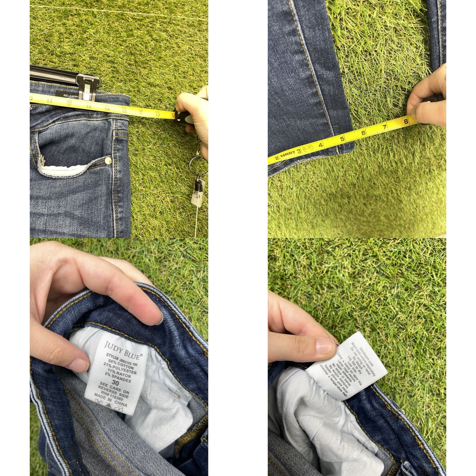 Denime Judy Blue Jeans Womens 30 Relaxed Fit Dark Wash Blue Denim Casual JB82102DK Jeans Size 30" / US 8 / IT 44 - 8 Thumbnail