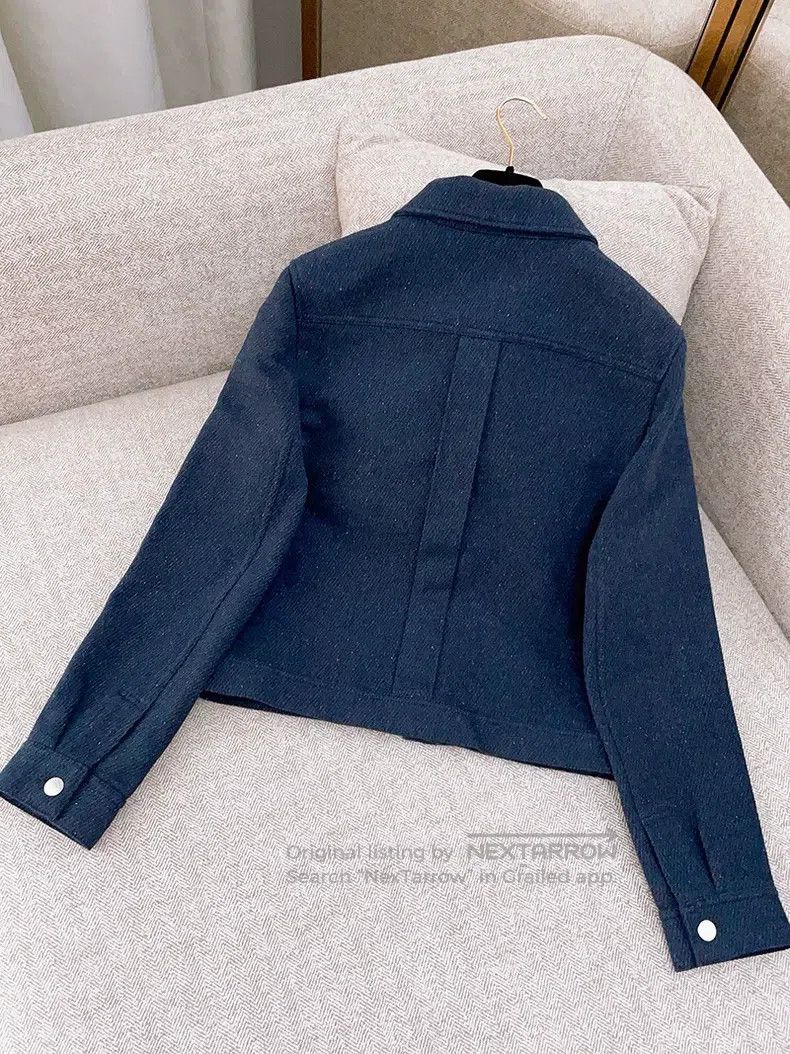 Hermes Hermes Dark blue short jacket, wool material, lined with f Size XS / US 0-2 / IT 36-38 - 2 Thumbnail