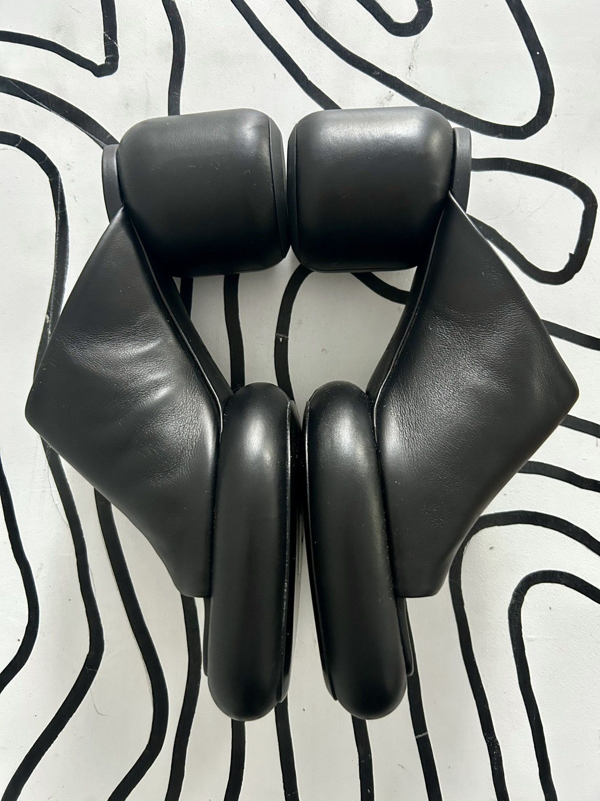 Jil Sander Jil Sander Chunky Black Leather Mules Size US 11 / IT 41 - 3 Thumbnail