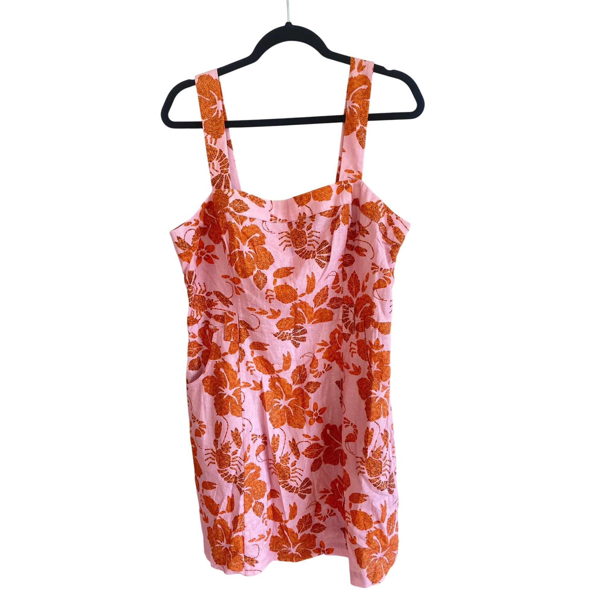 Farm Rio NWT Farm Rio Lobster Floral Mini Dress w/ pockets Large MSRP Size L / US 10 / IT 46 - 2 Thumbnail