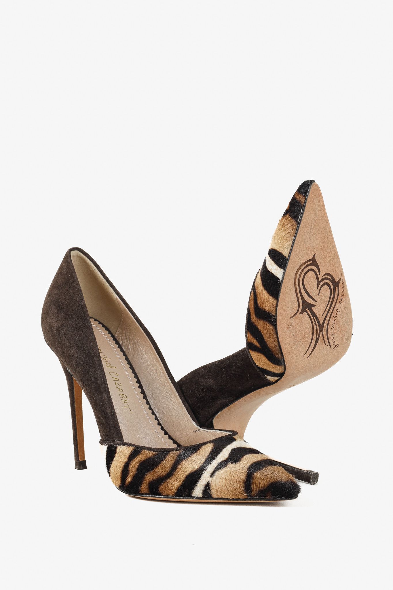 CAZABAT Jean-Michel Cazabat Animal Print Ponyhair/Suede Pointy Pumps Size US 5.5 / IT 35.5 - 4 Thumbnail