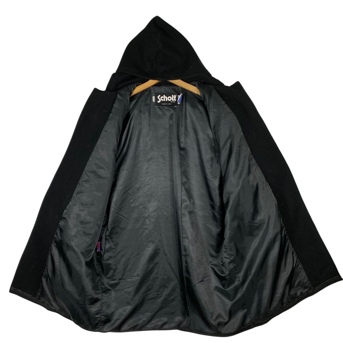 Schott × Vintage Vintage Schott Duffle Coat Toggle Button Wool Hoodie Jacket Size US M / EU 48-50 / 2 - 5 Thumbnail