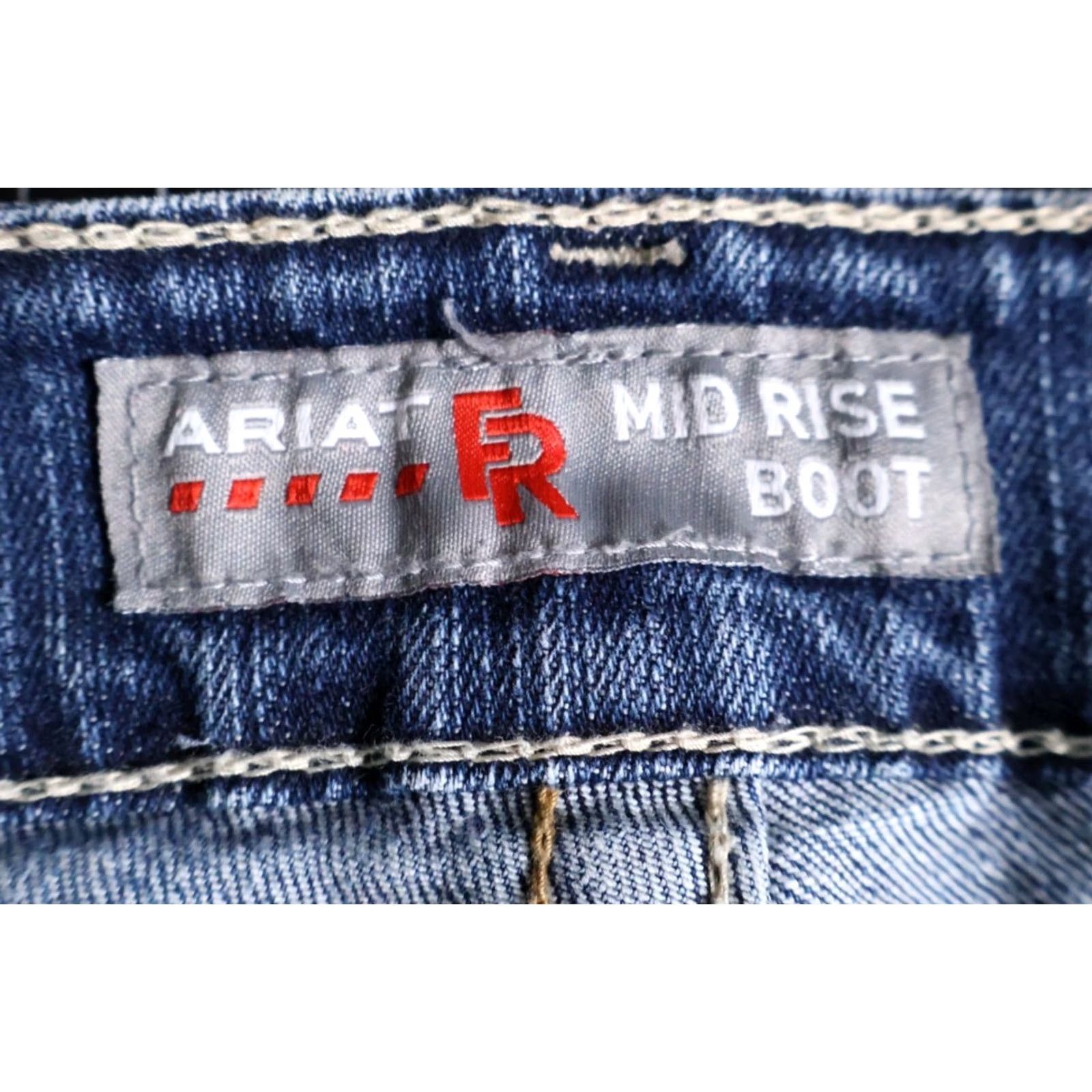 Ariat Ariat Jeans Bootcut Women's 40 x 31.5 Denim Blue Zip Fly Stretch 5-Pocket Fashion Mid Rise Vintage No Size 27" / US 4 / IT 40 - 3 Thumbnail