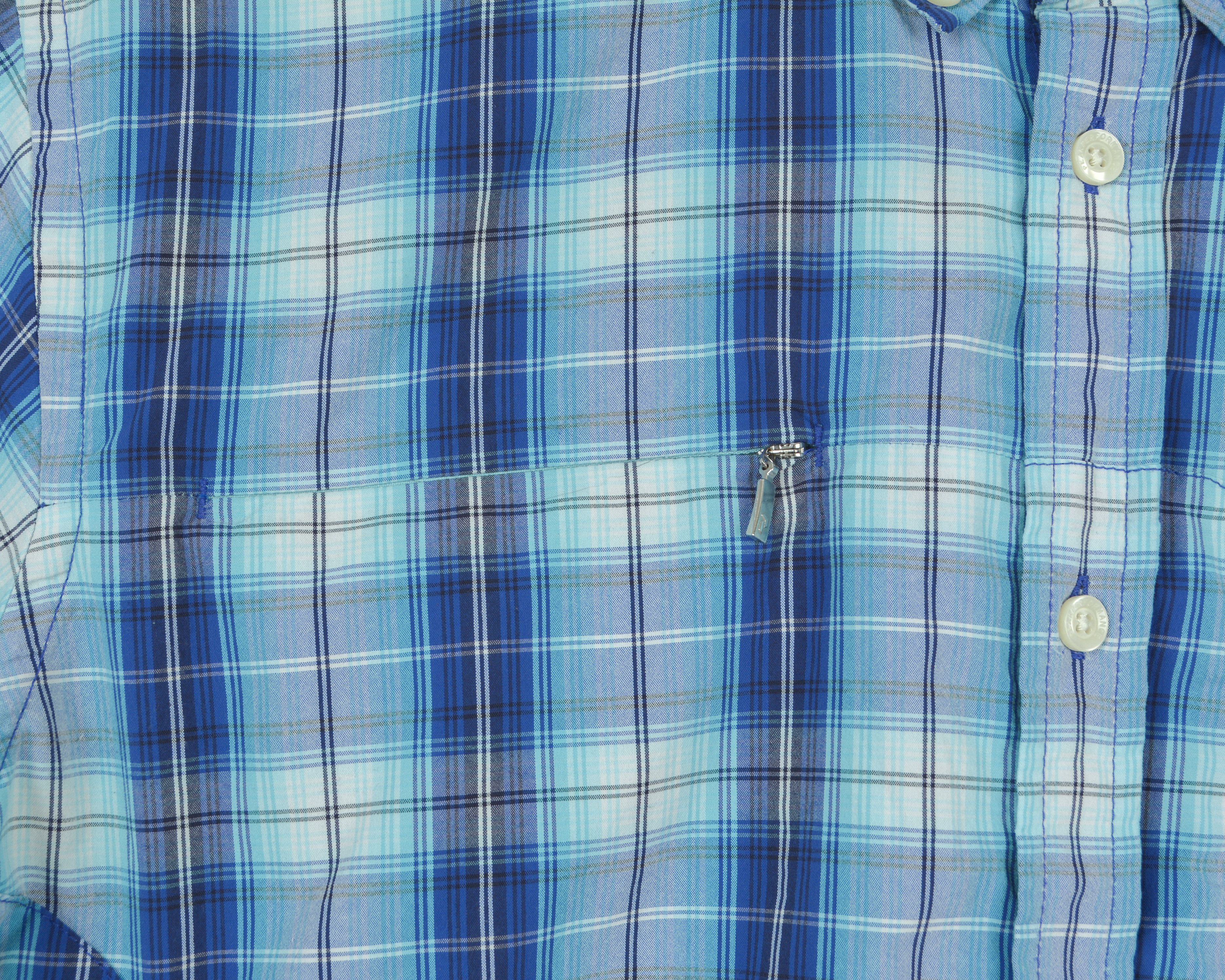 Peak Performance Mens XL Casual Shirt Checked Blue Tartan Short Sleeved Top Size US XL / EU 56 / 4 - 4 Thumbnail