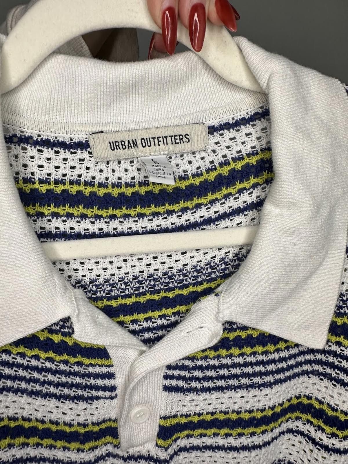 Urban Outfitters Urban Outfitters UO Clifton Mesh Popover Polo Shirt - Sz. L Size US L / EU 52-54 / 3 - 4 Thumbnail