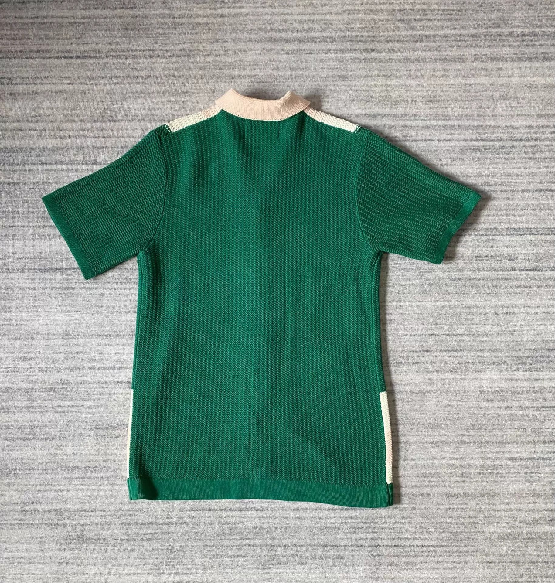 Casablanca Casablanca White Green Color-Blocked Short Sleeve Knit Vest S Size US S / EU 44-46 / 1 - 3 Thumbnail