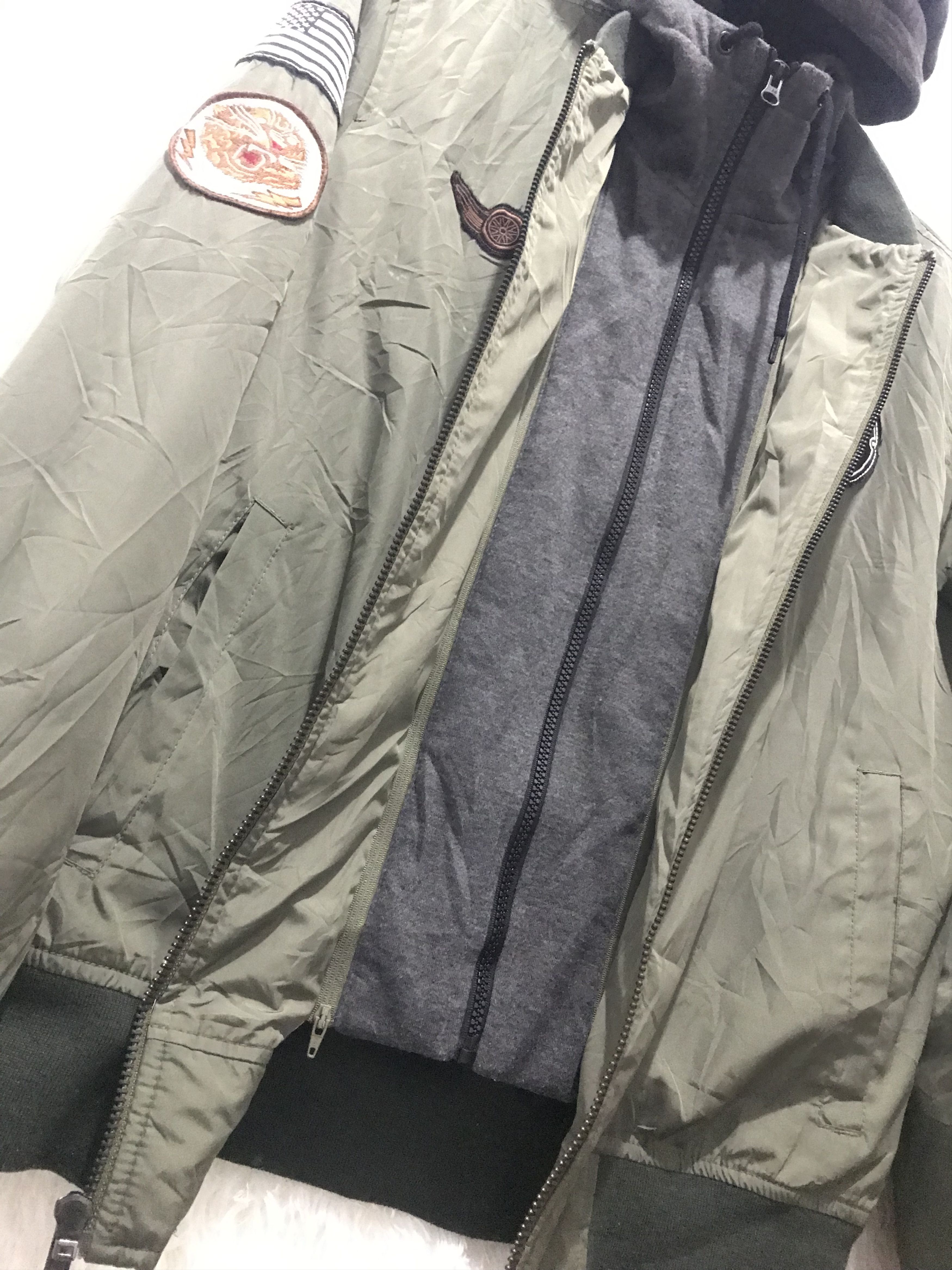American Rag AMERICAN RAG Bomber Quilted Jacket Patches Hood Size US M / EU 48-50 / 2 - 3 Thumbnail